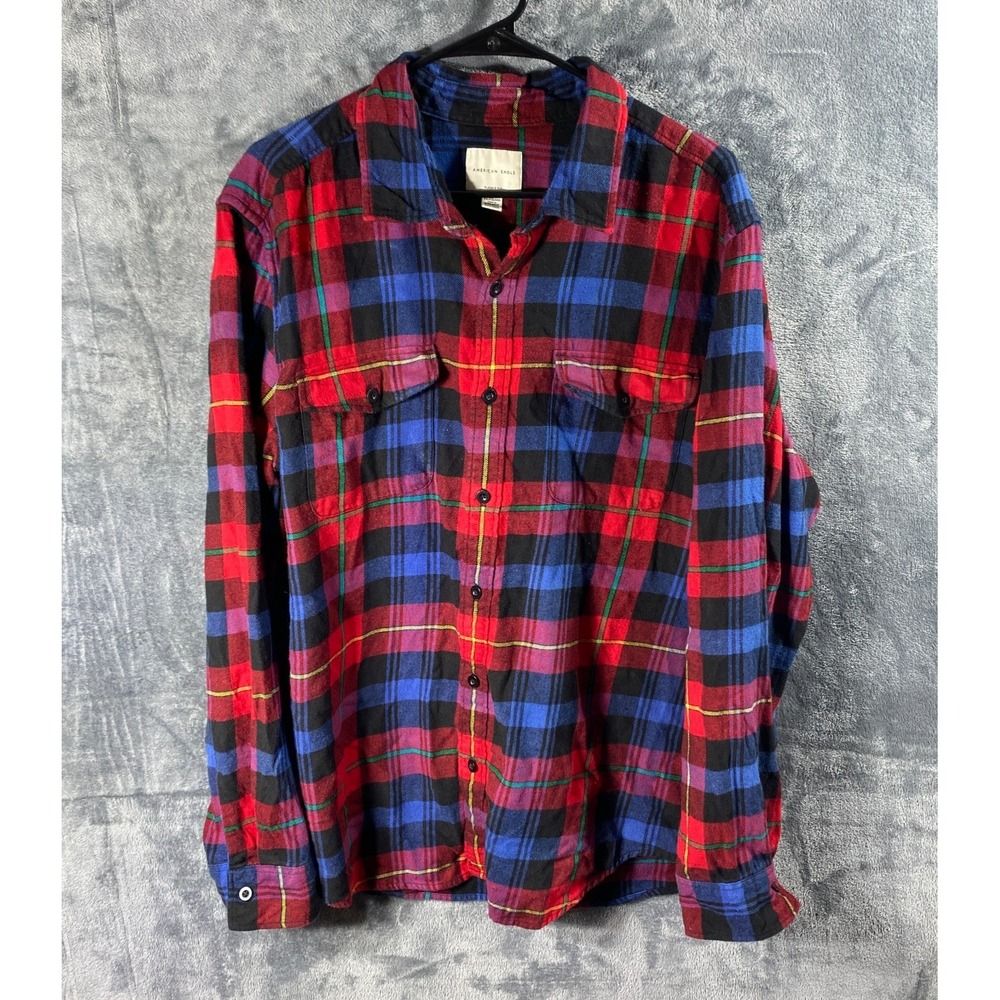 American Eagle Shirt Mens 2XL Plaid Flannel Soft Cotton Chore Outdoor Gorpcore